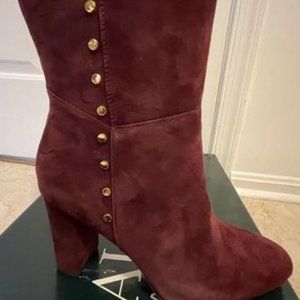 Ralph Lauren Suede Knee High Gold Studded Boot